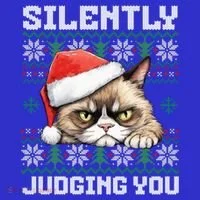 Grumpy Christmas Cat Ugly Silently Judging You Cat Gift Toddler Hoodie thumb 2
