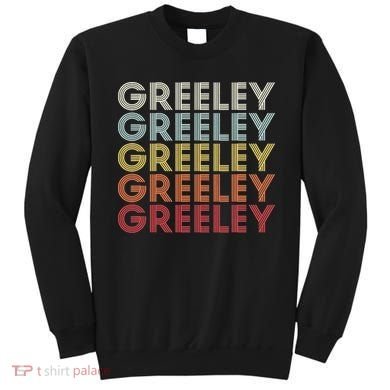 Greeley Colorado CO Varsity Style White Text Sweatshirt