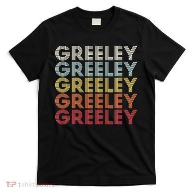 Greeley Colorado CO Varsity Style White Text T-Shirt