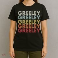 Greeley Colorado CO Varsity Style White Text T-Shirt thumb 4