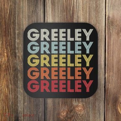 Greeley Colorado CO Varsity Style White Text Coaster