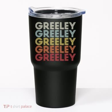 Greeley Colorado CO Varsity Style White Text Tumbler