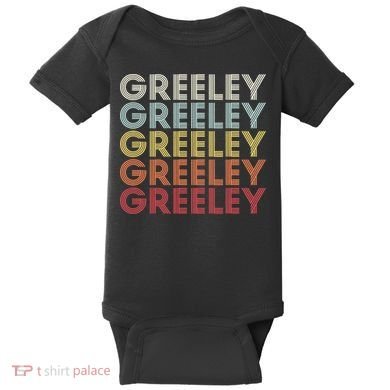Greeley Colorado CO Varsity Style White Text Baby Bodysuit