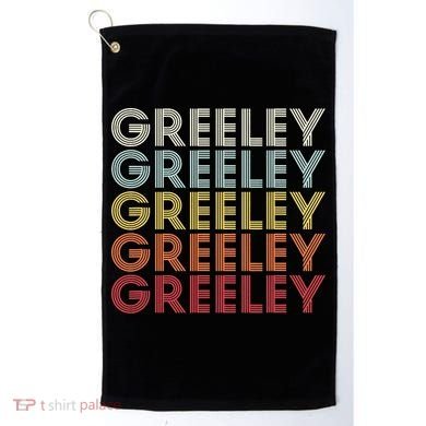 Greeley Colorado CO Varsity Style White Text Golf Towel