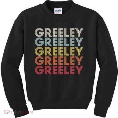 Greeley Colorado CO Varsity Style White Text Kids Sweatshirt
