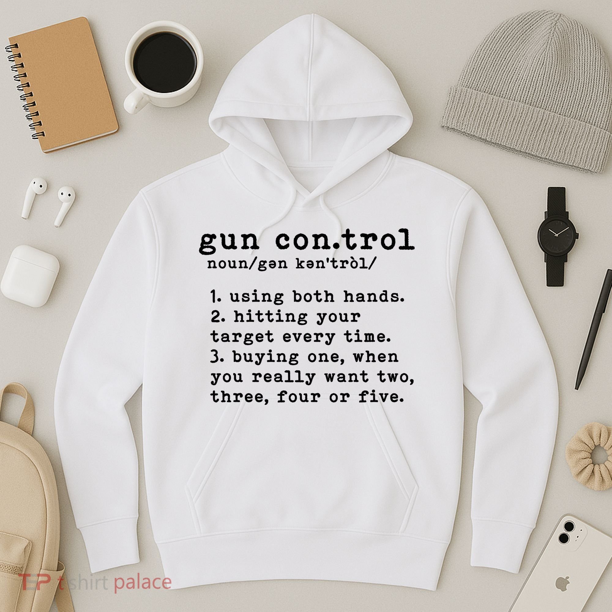 Gun Control Definition Funny Gun Owner Saying 2nd Amendment Hoodie