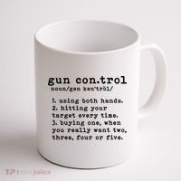 Gun Control Definition Funny Gun Owner Saying 2nd Amendment Coffee Mug thumb 1