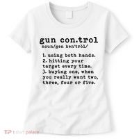 Gun Control Definition Funny Gun Owner Saying 2nd Amendment Women's T-Shirt thumb 0