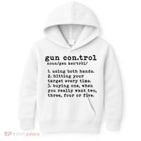 Gun Control Definition Funny Gun Owner Saying 2nd Amendment Kids Hoodie thumb 0
