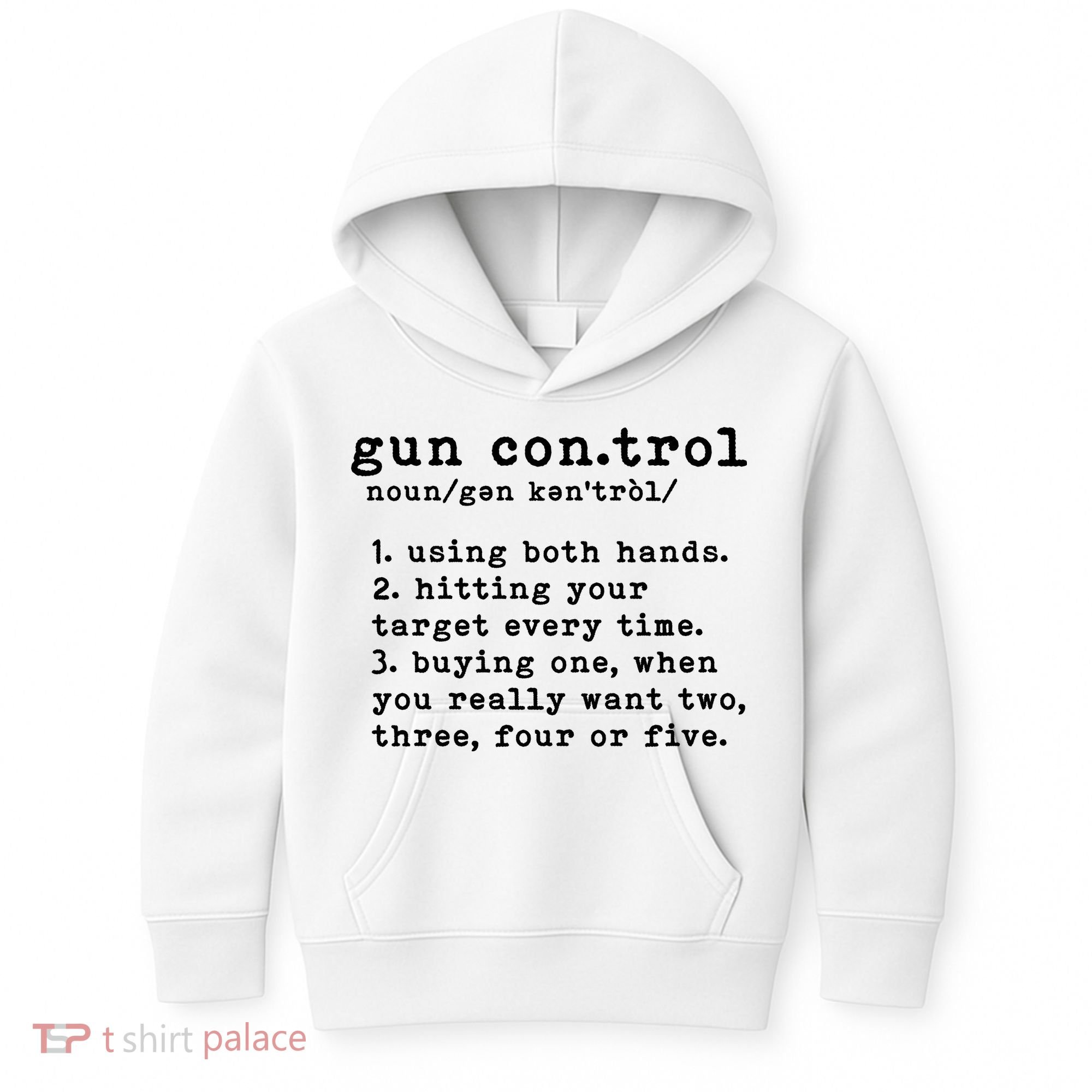 Gun Control Definition Funny Gun Owner Saying 2nd Amendment Kids Hoodie