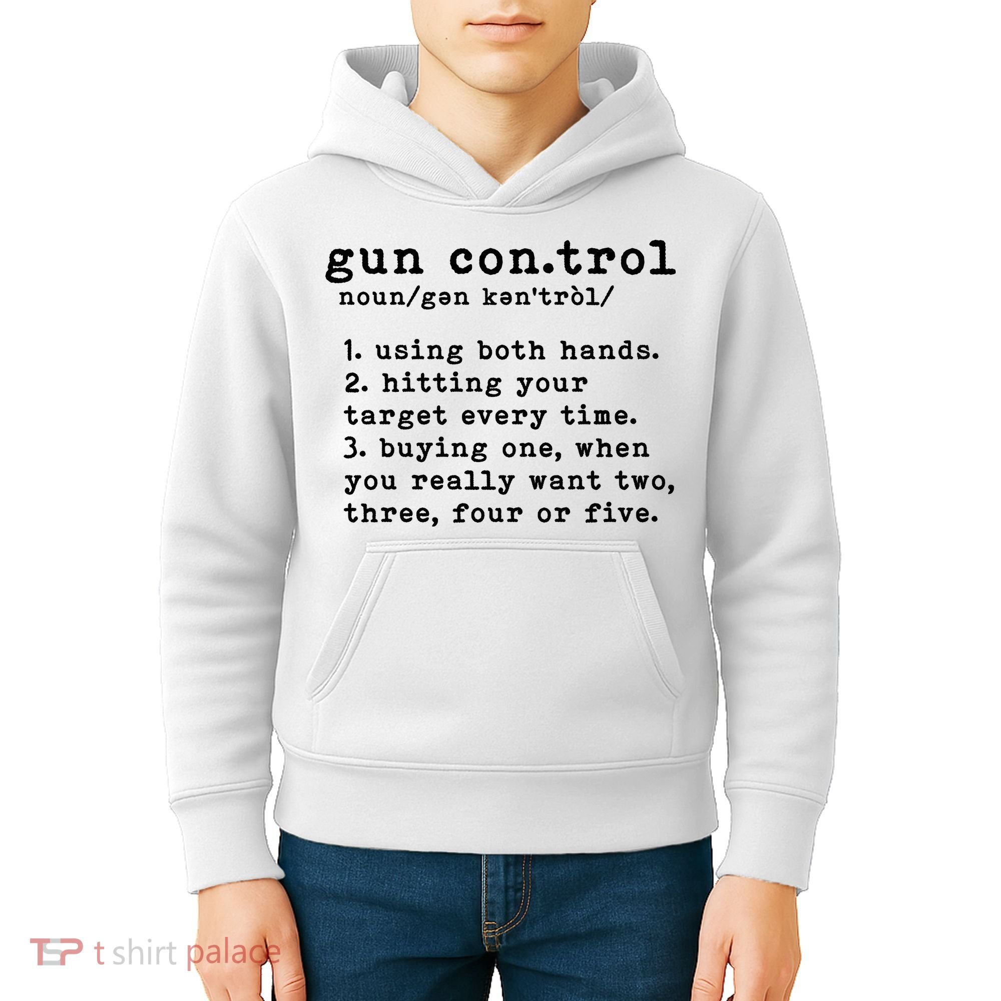 Gun Control Definition Funny Gun Owner Saying 2nd Amendment Kids Hoodie
