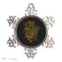 Gold Chinese Dragon With Black Background Ornament thumb 0