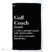 Golf Coach Definition Funny Trainer Gift Present Cute Gift Golf Towel thumb 0