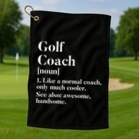 Golf Coach Definition Funny Trainer Gift Present Cute Gift Golf Towel thumb 1