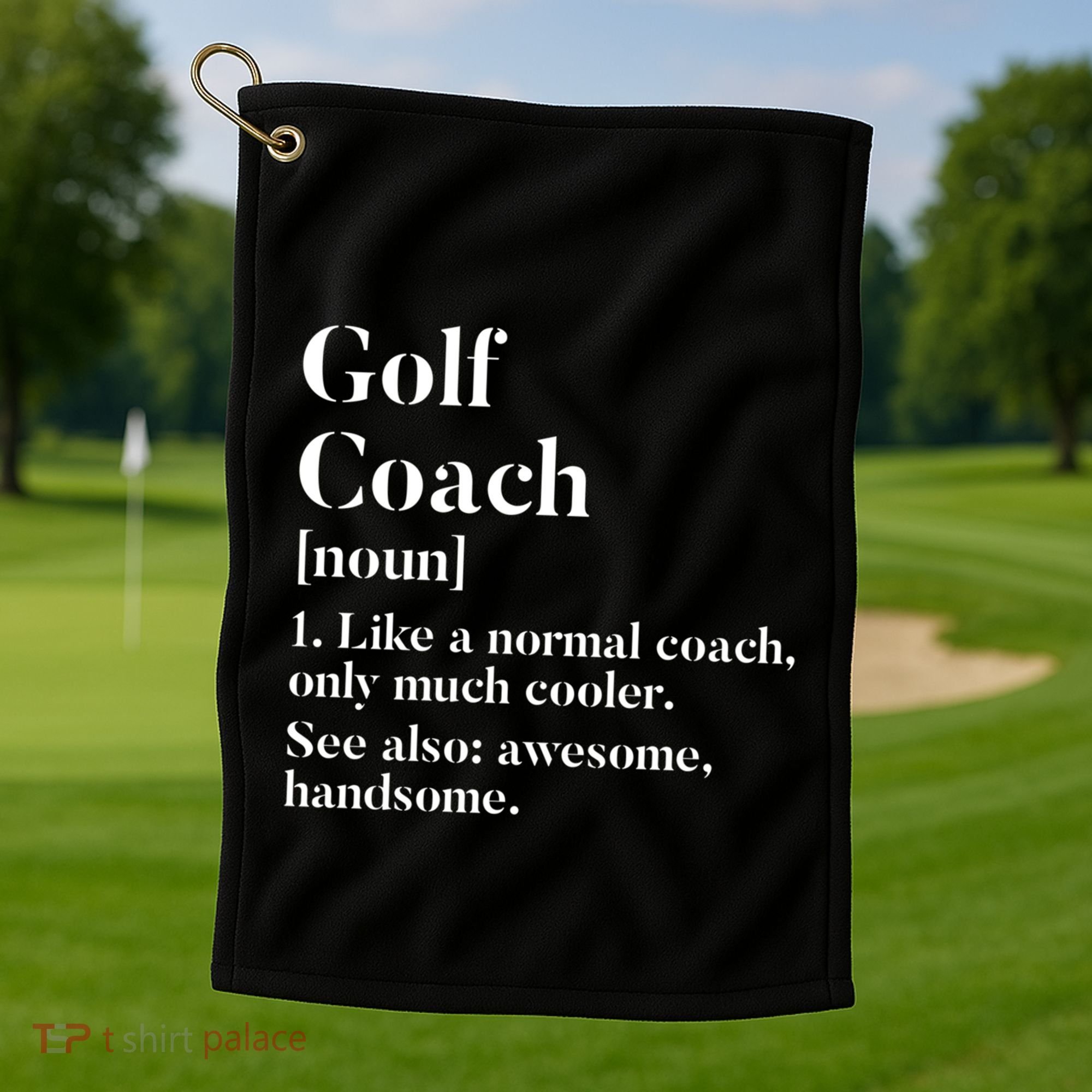 Golf Coach Definition Funny Trainer Gift Present Cute Gift Golf Towel