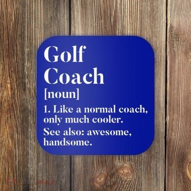 Golf Coach Definition Funny Trainer Gift Present Cute Gift Coaster