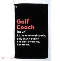 Golf Coach Definition Funny Trainer Gift Present Gift Golf Towel thumb 0
