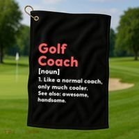 Golf Coach Definition Funny Trainer Gift Present Gift Golf Towel thumb 1