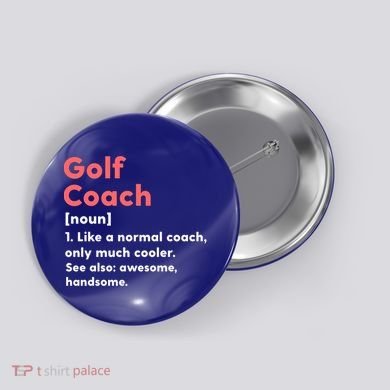 Golf Coach Definition Funny Trainer Gift Present Gift Button