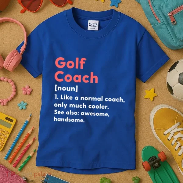 Golf Coach Definition Funny Trainer Gift Present Gift Kids T-Shirt