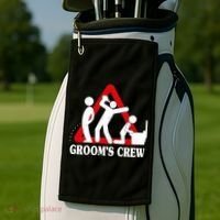 Grooms Crew Drunk Bachelor Party Golf Towel thumb 2