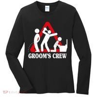 Grooms Crew Drunk Bachelor Party Women's Long Sleeve Shirt thumb 0
