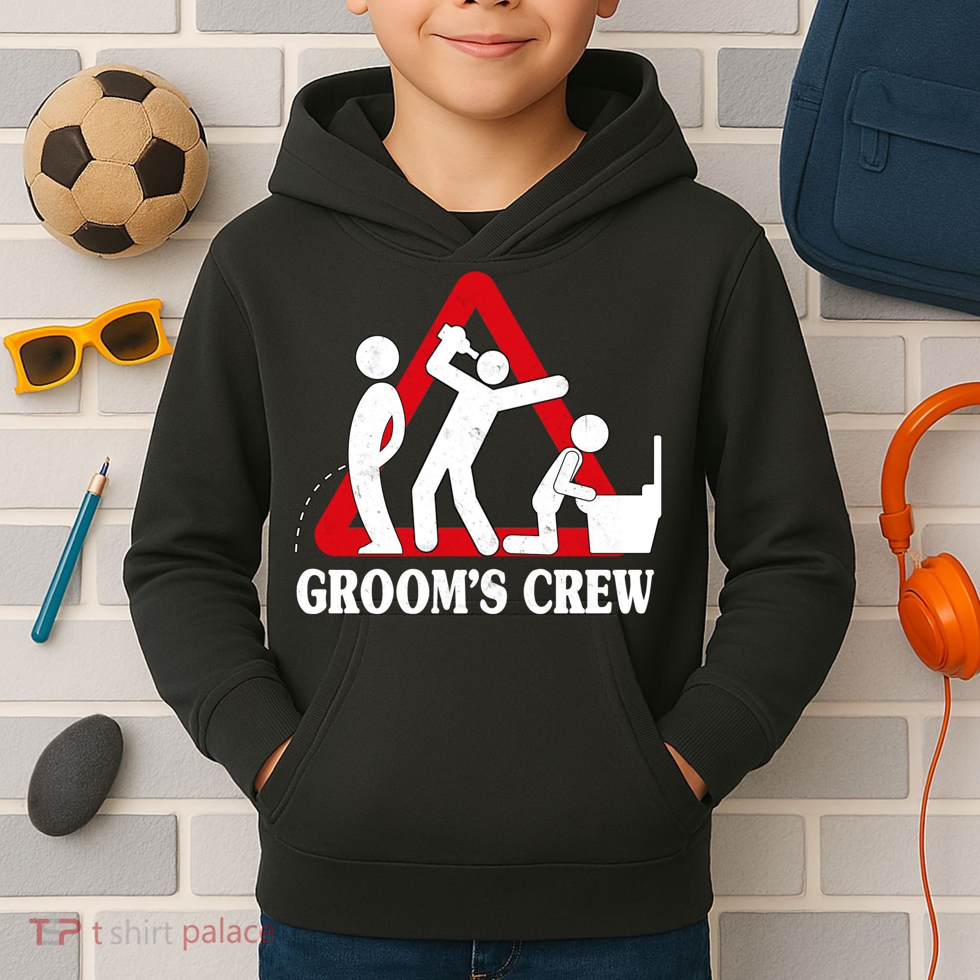 Grooms Crew Drunk Bachelor Party Kids Hoodie