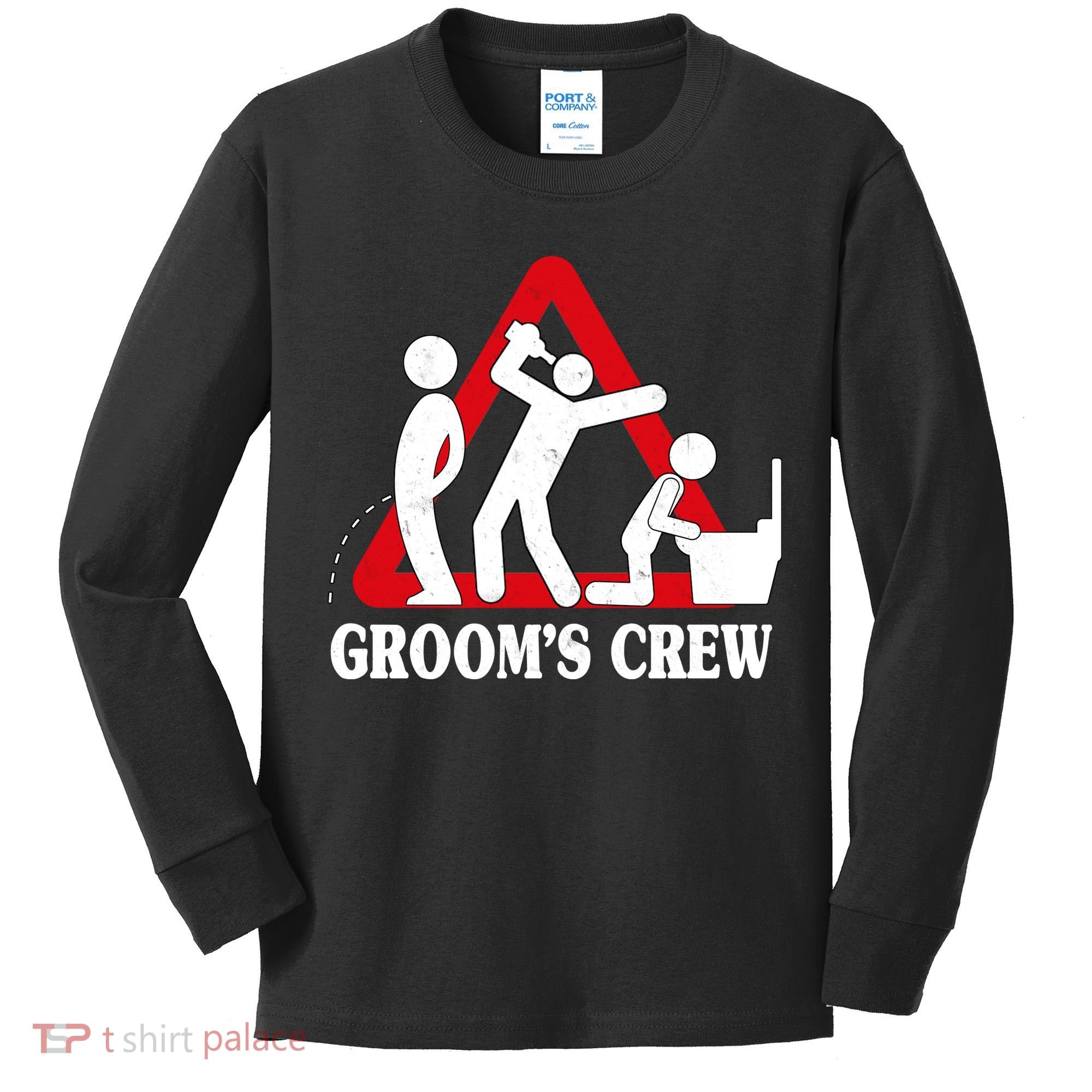 Grooms Crew Drunk Bachelor Party Kids Long Sleeve Shirt