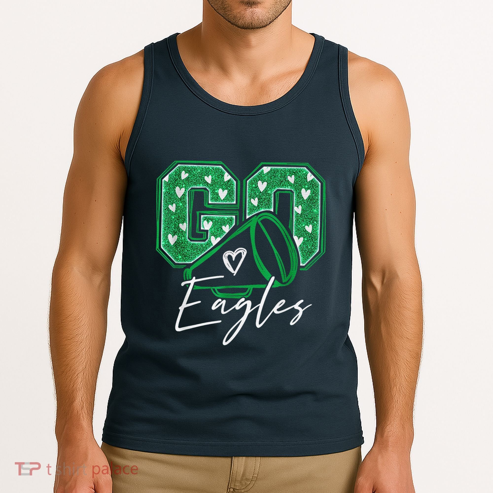 Go Cheer Eagles Saying Females And Males Tank Top