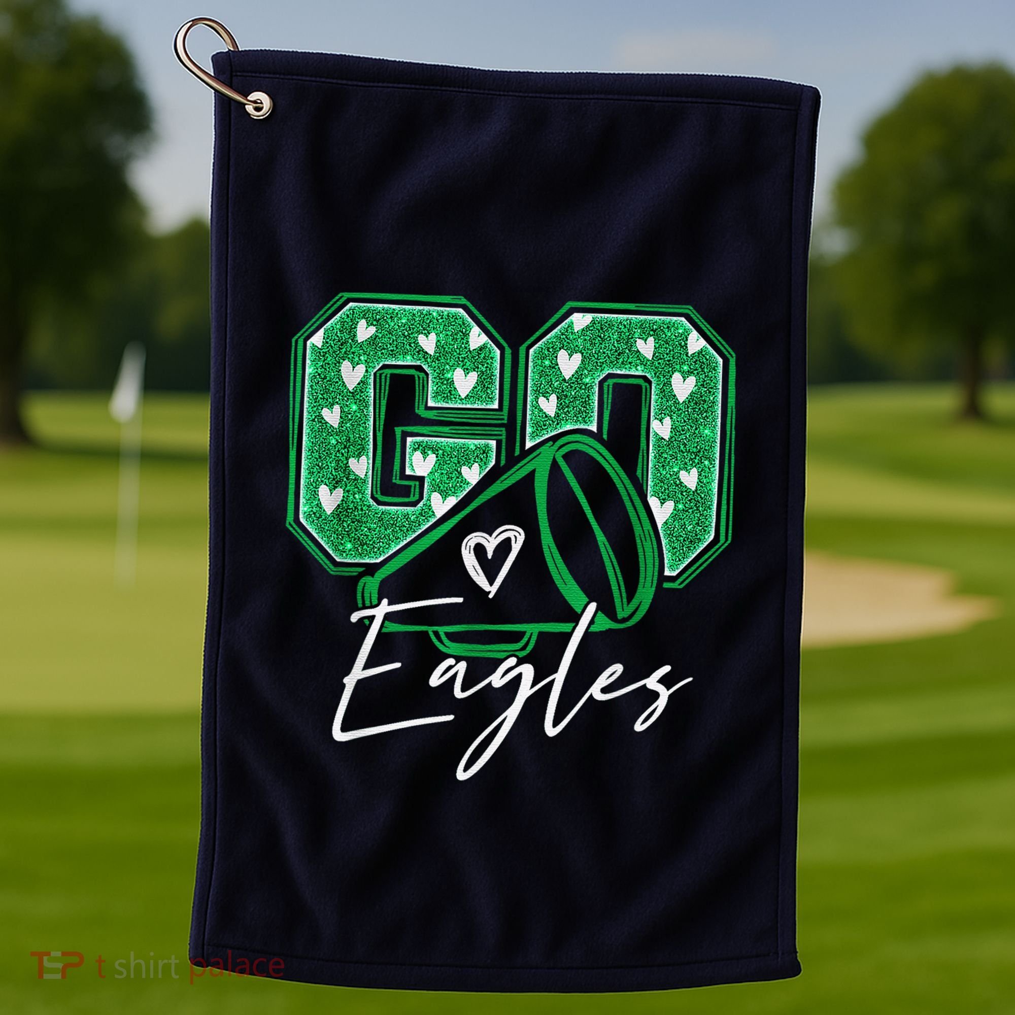 Go Cheer Eagles Saying Females And Males Golf Towel