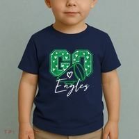 Go Cheer Eagles Saying Females And Males Toddler T-Shirt thumb 2
