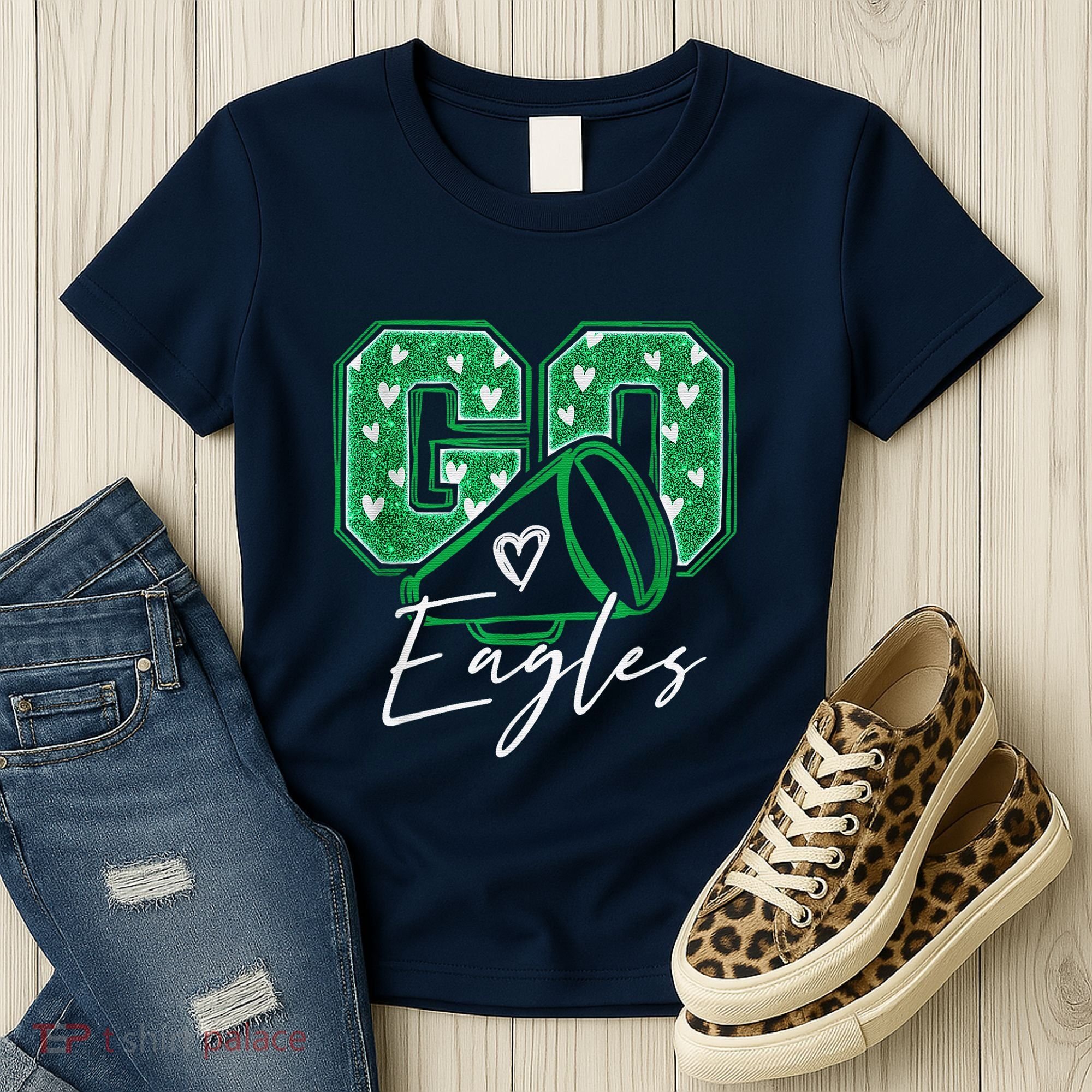 Go Cheer Eagles Saying Females And Males Women's T-Shirt