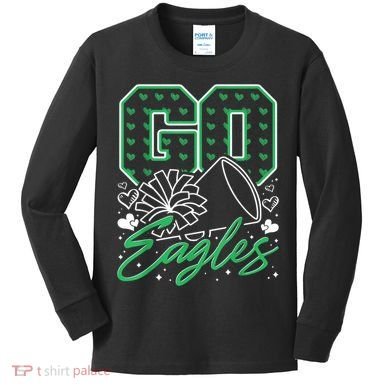 Go Cheer Eagles Design Gift Kids Long Sleeve Shirt