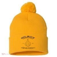 Gilroy California Est 1870 Garlic Lovers Pom Pom 12in Knit Beanie thumb 0