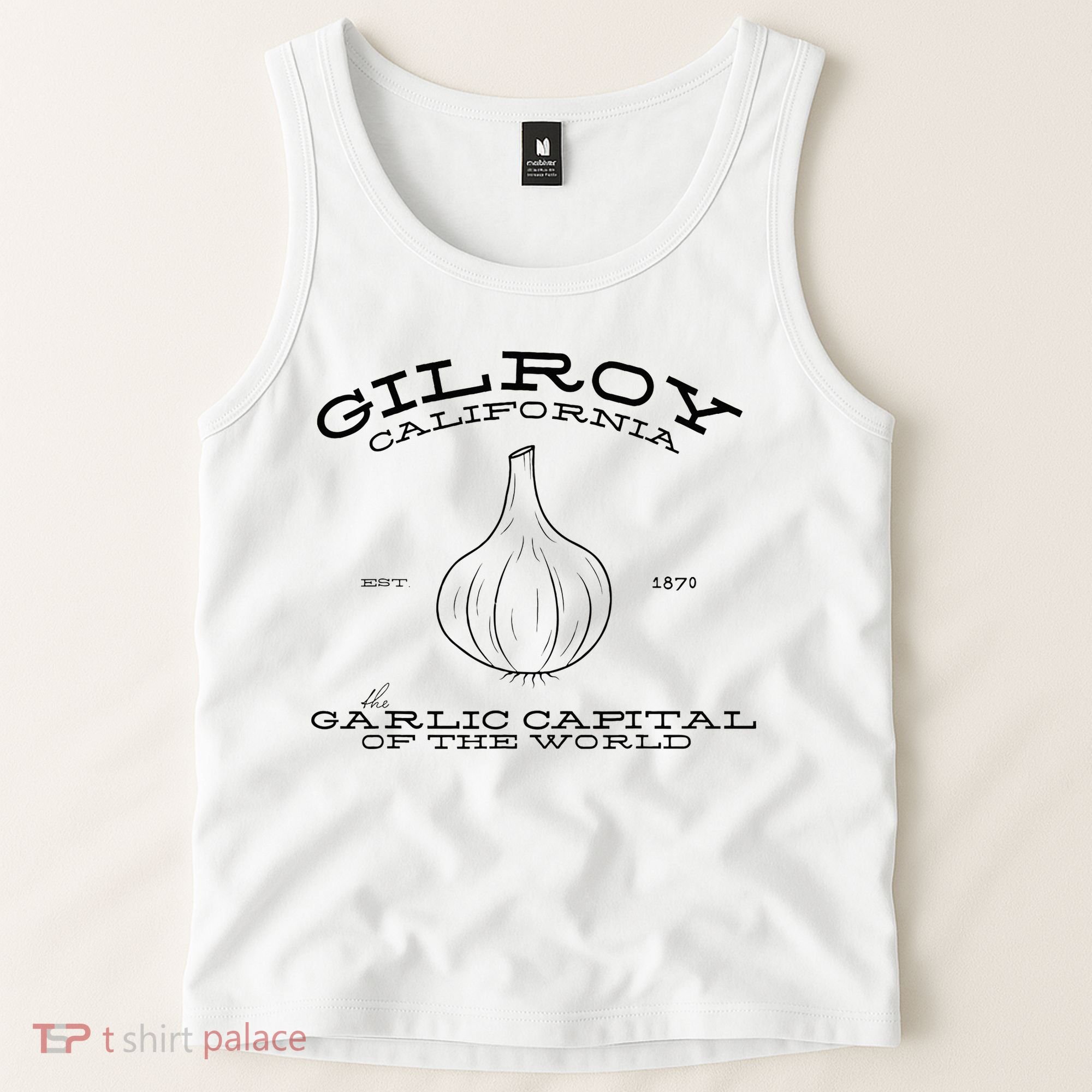 Gilroy California Est 1870 Garlic Lovers Tank Top