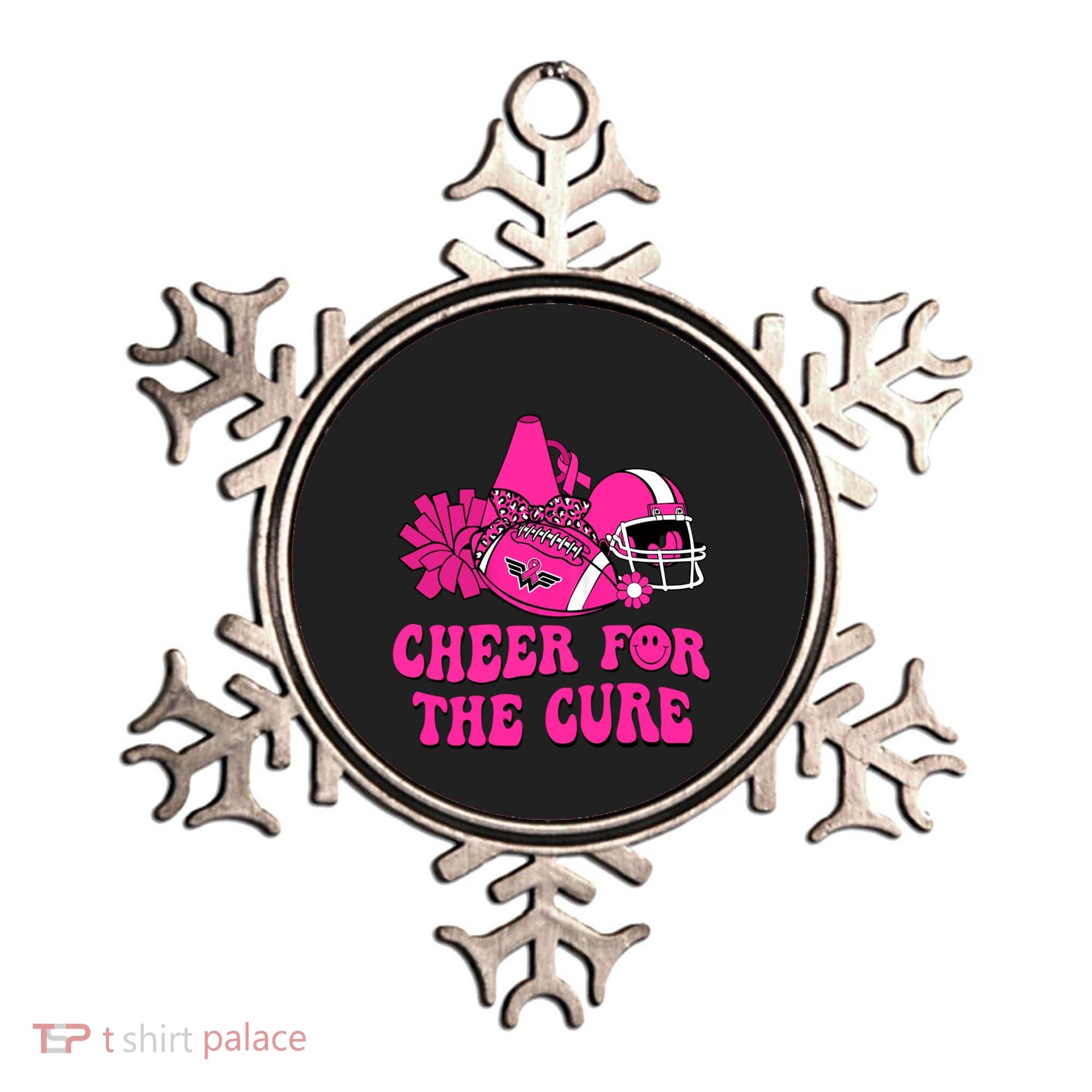 Groovy Cheer For The Cure Football Breast Cancer Support Gift Ornament