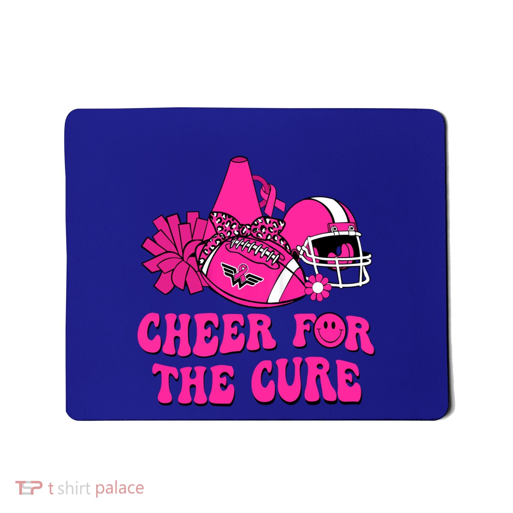 Groovy Cheer For The Cure Football Breast Cancer Support Gift Mousepad
