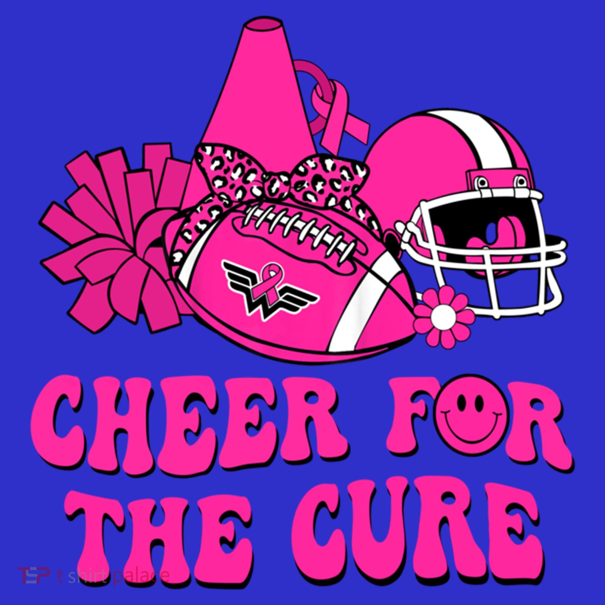 Groovy Cheer For The Cure Football Breast Cancer Support Gift Mousepad