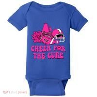 Groovy Cheer For The Cure Football Breast Cancer Support Gift Baby Bodysuit thumb 0