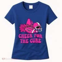 Groovy Cheer For The Cure Football Breast Cancer Support Gift Women's T-Shirt thumb 0