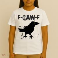  Grunge Coffee F-CAW-F Crow Adult Humor Graphic  T-Shirt thumb 4