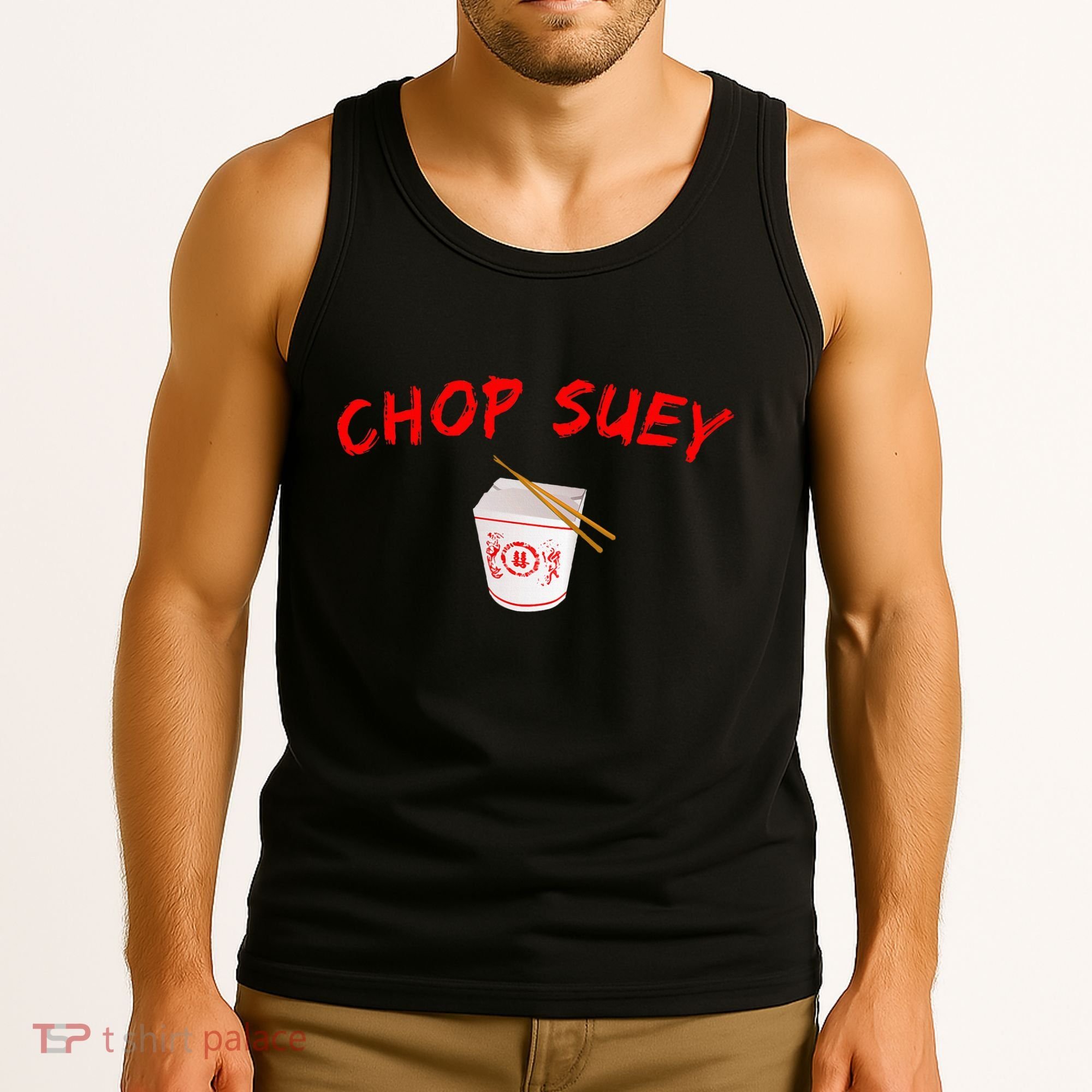 Graphic Chinese Food Chop Suey Tank Top