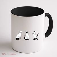 Ghost Cats Funny Halloween Coffee Mug thumb 1