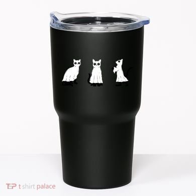 Ghost Cats Funny Halloween Tumbler