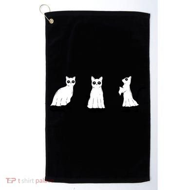 Ghost Cats Funny Halloween Golf Towel
