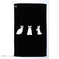 Ghost Cats Funny Halloween Golf Towel thumb 0