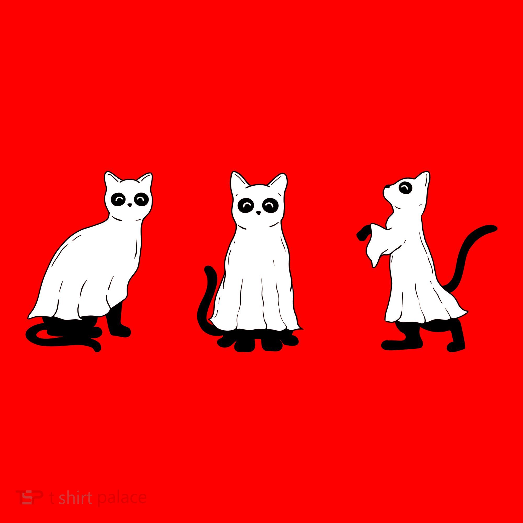 Ghost Cats Funny Halloween Santa Hat