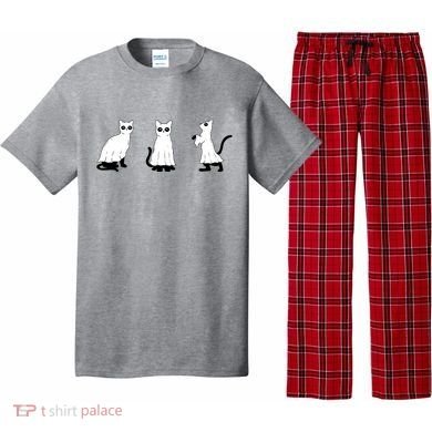 Ghost Cats Funny Halloween Pajama Set