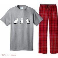Ghost Cats Funny Halloween Pajama Set thumb 0