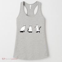 Ghost Cats Funny Halloween Women's Tank Top thumb 0